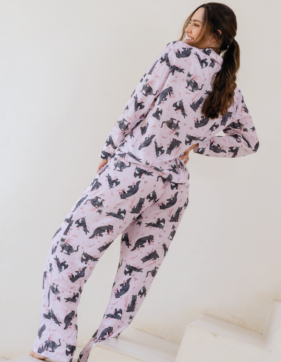 PIJAMA PANTALÓN GATOS NEGROS TP0050