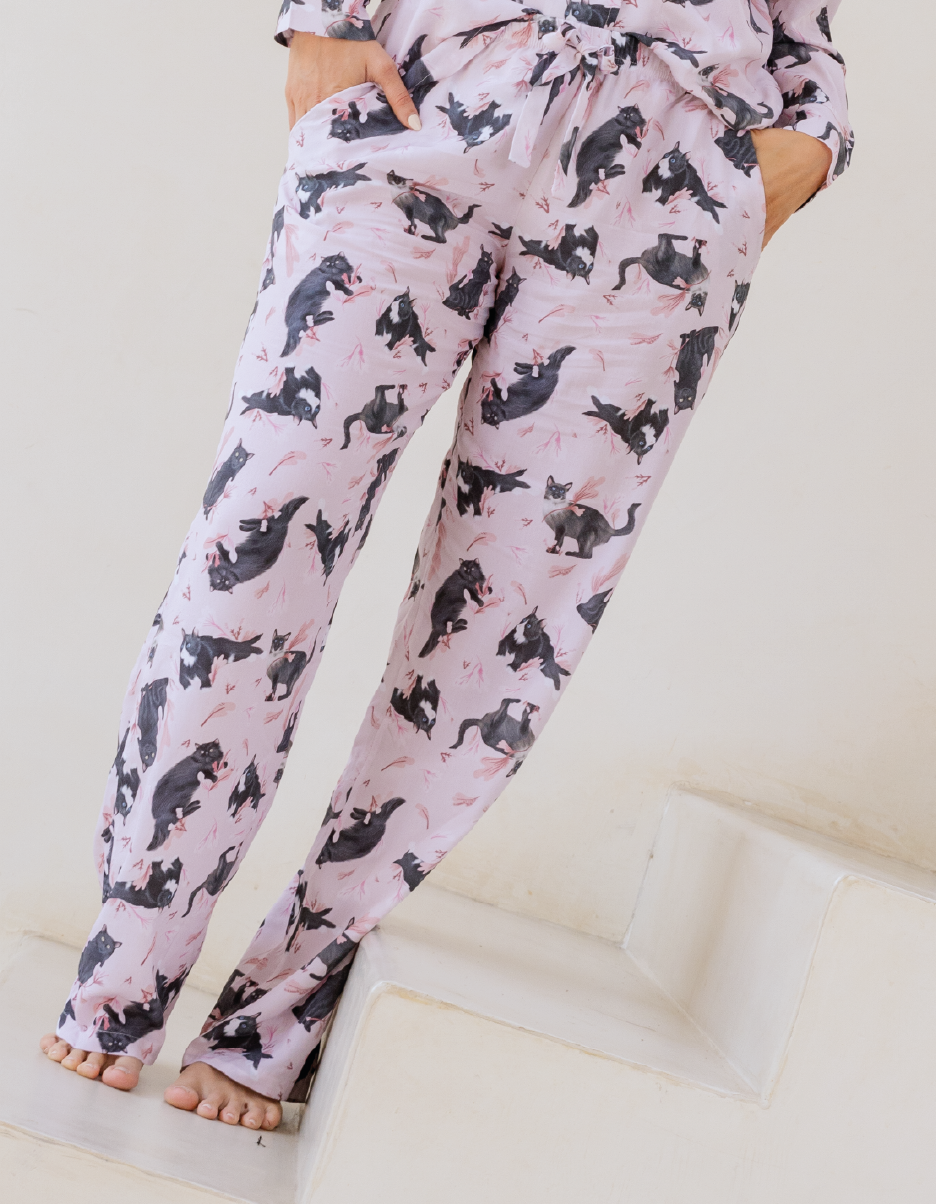 PIJAMA PANTALÓN GATOS NEGROS TP0050