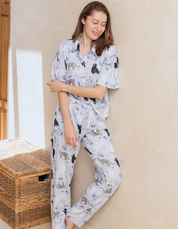 PIJAMA PANTALÓN GATOS AZUL TP0046