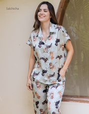 PIJAMA PANTALÓN SALCHICHA VERDE  TP0044