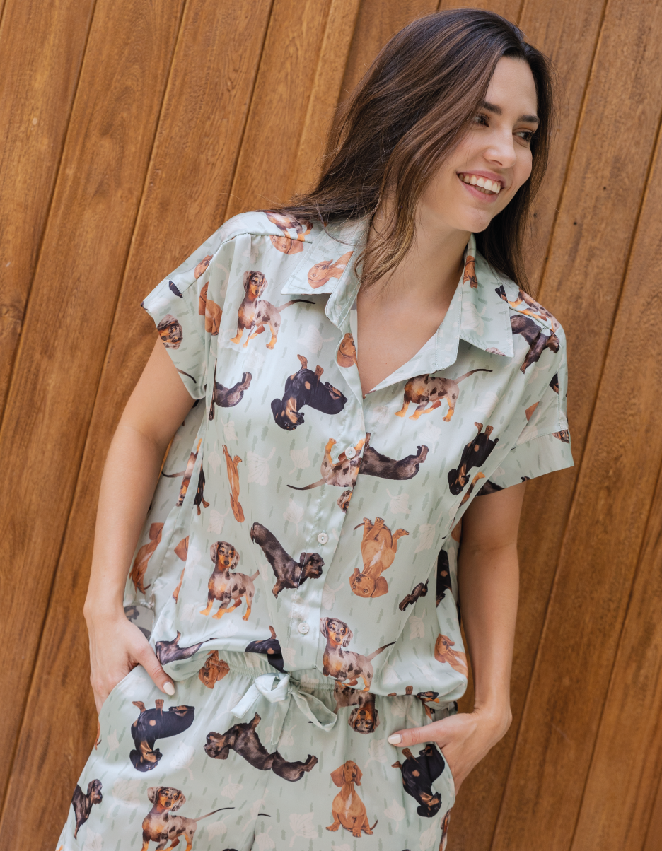 PIJAMA PANTALÓN SALCHICHA VERDE  TP0044