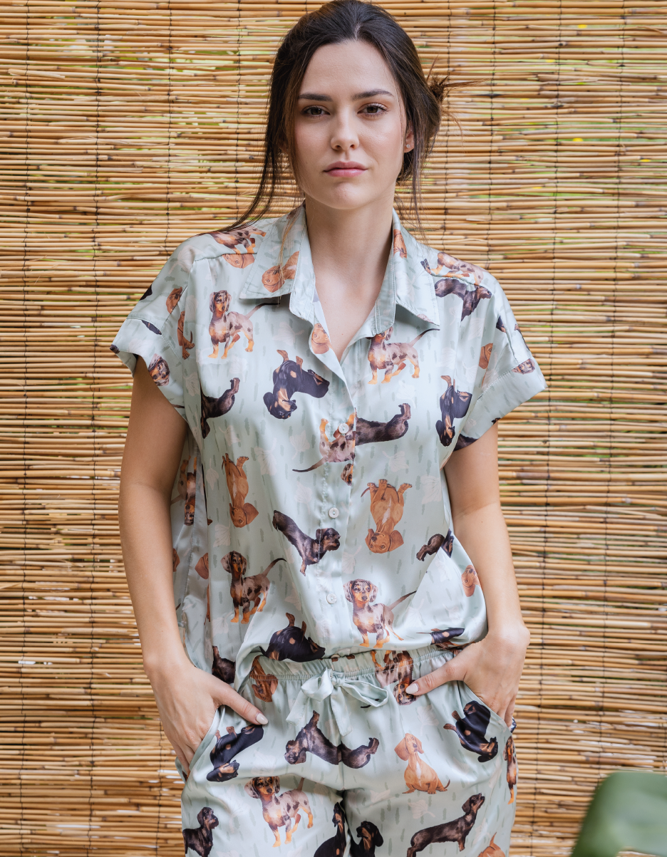 PIJAMA PANTALÓN SALCHICHA VERDE  TP0044