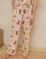 PIJAMA PANTALÓN POODLES BEIGE TP0048
