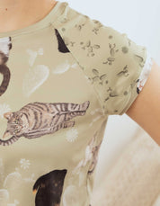 PIJAMA PANTALÓN GATOS-CACTUS VERDE TP0061