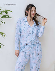 PIJAMA PANTALÓN GATOS BLANCOS TP0034