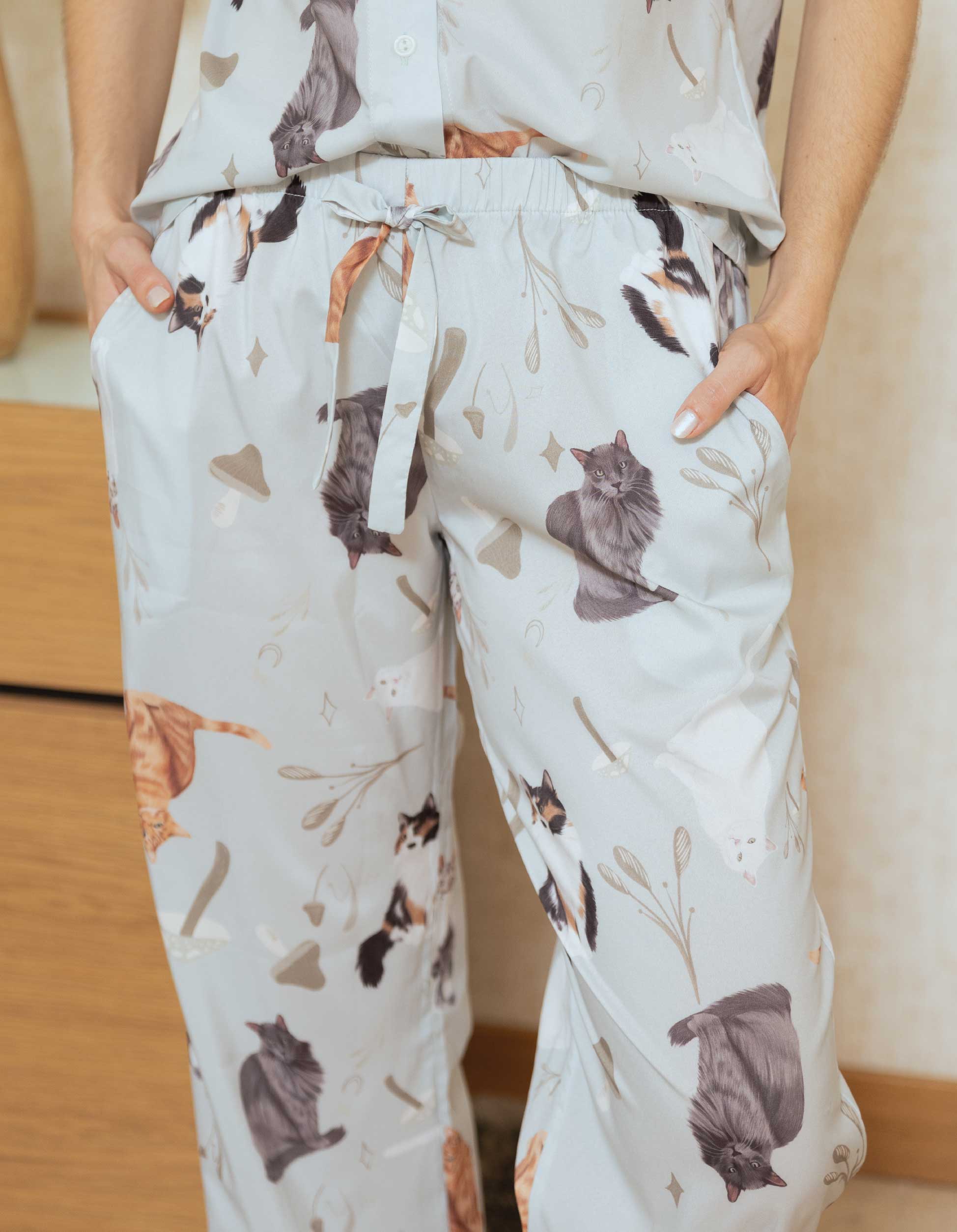 PIJAMA  PANTALÓN  GATOS CRIOLLOS VERDE TP0057