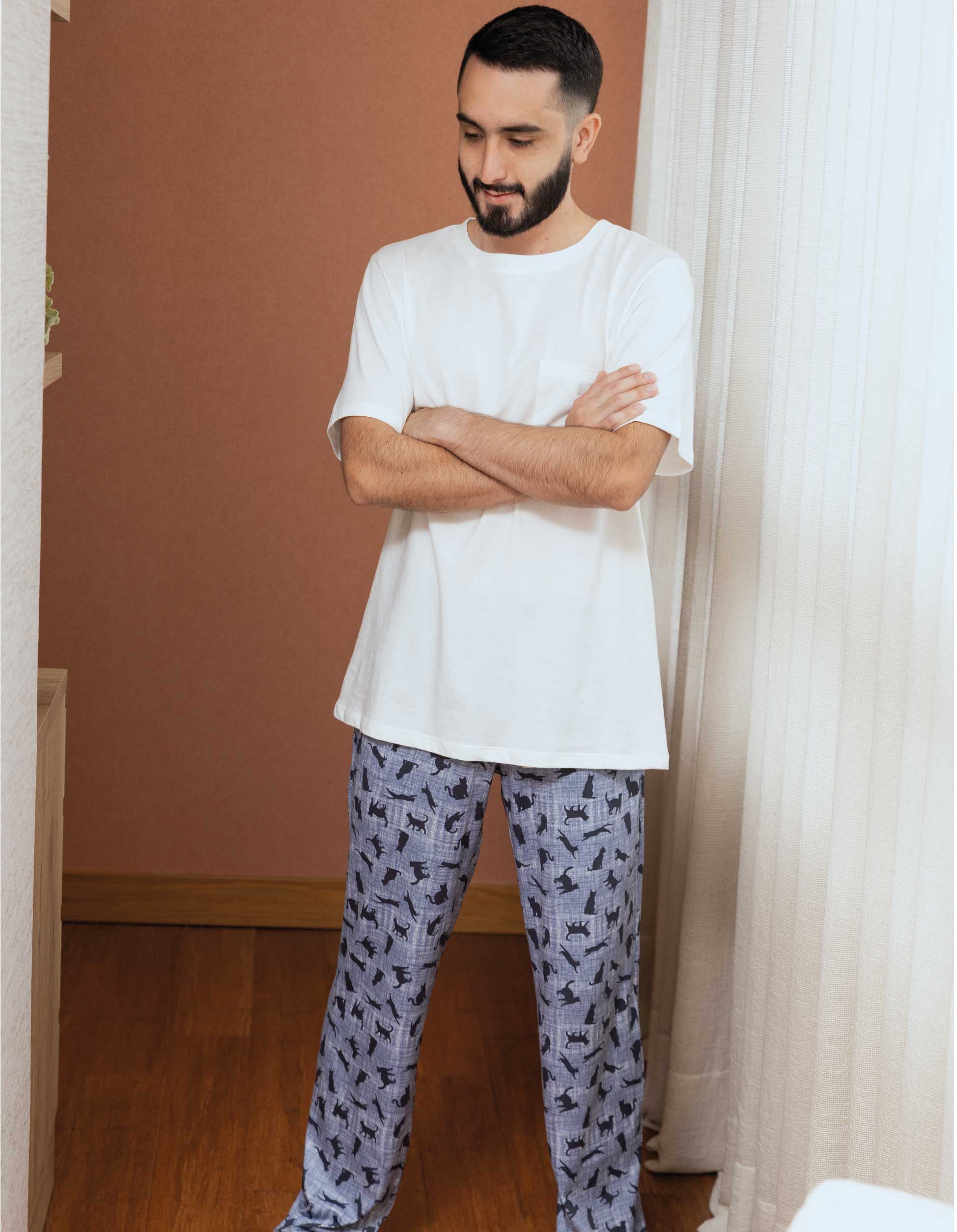 PIJAMA PANTALÓN GATOS MASCULINO TPM000