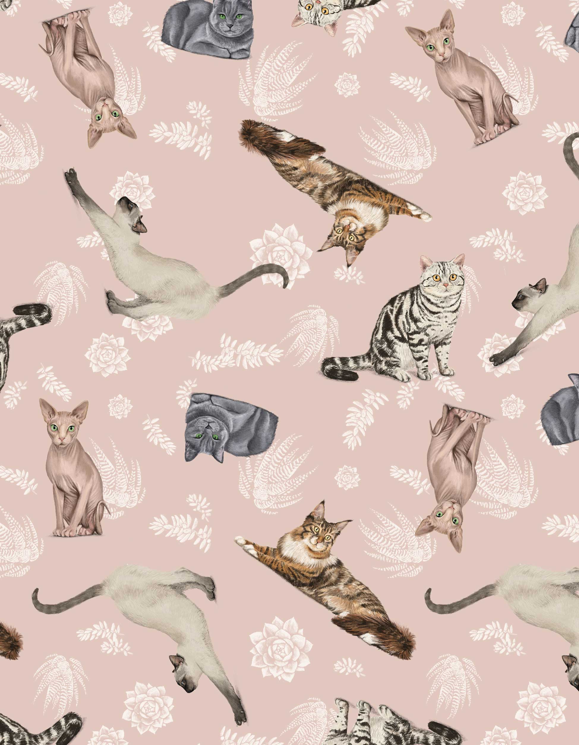 PIJAMA PANTALÓN GATOS MULTIRAZA ROSADO TP0035