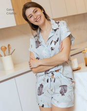 PIJAMA SHORT GATOS CRIOLLOS VERDE TS0029