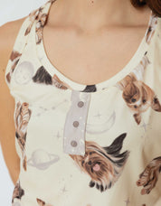 PIJAMA  SHORT YORKIE  AMARILLO TS0035