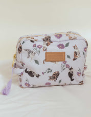 COSMETIQUERA GATOS MANCHADOS LILA CTK001