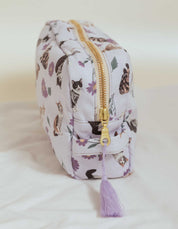 COSMETIQUERA GATOS MANCHADOS LILA CTK001