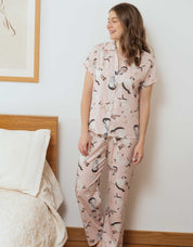 PIJAMA PANTALÓN GATOS SIAMÉS ROSADA TP0062