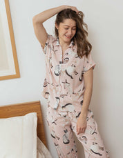 PIJAMA PANTALÓN GATOS SIAMÉS ROSADA TP0062