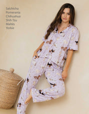 PIJAMA PANTALÓN RAZAS PEQUEÑAS LILA TP0041
