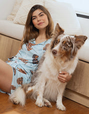 PIJAMA SHORT SALCHICHA AZUL TS0036