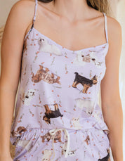 PIJAMA  SHORT RAZAS PEQUEÑAS LILA TS0023