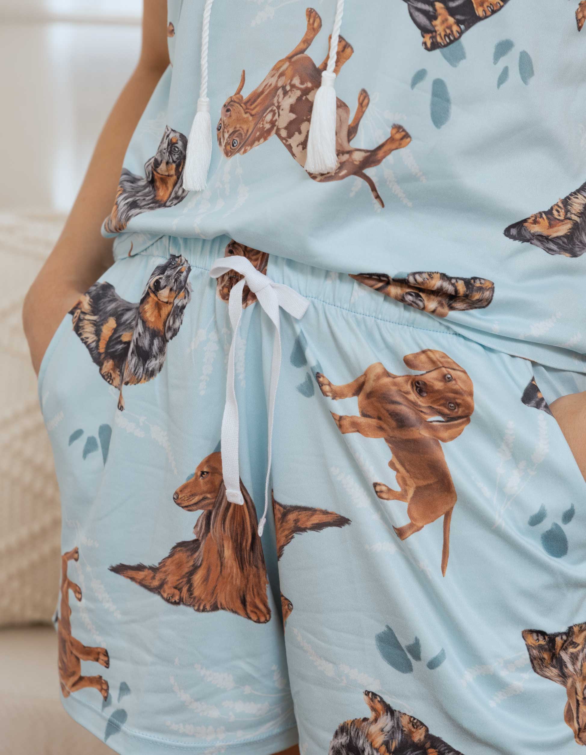 PIJAMA SHORT SALCHICHA AZUL TS0036