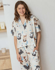 PIJAMA PANTALÓN SHIH TZU MARFIL  TP0063
