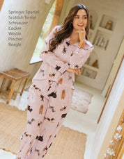 PIJAMA DE PANTALÓN RAZAS PEQUEÑAS ROSADA TP0037