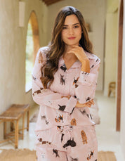 PIJAMA DE PANTALÓN RAZAS PEQUEÑAS ROSADA TP0037