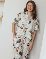PIJAMA PANTALÓN SHIH TZU MARFIL  TP0063