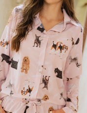 PIJAMA DE PANTALÓN RAZAS PEQUEÑAS ROSADA TP0037