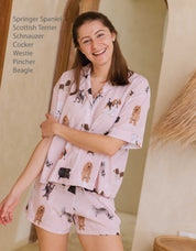 PIJAMA SHORT RAZAS PEQUEÑAS ROSADA TS0022