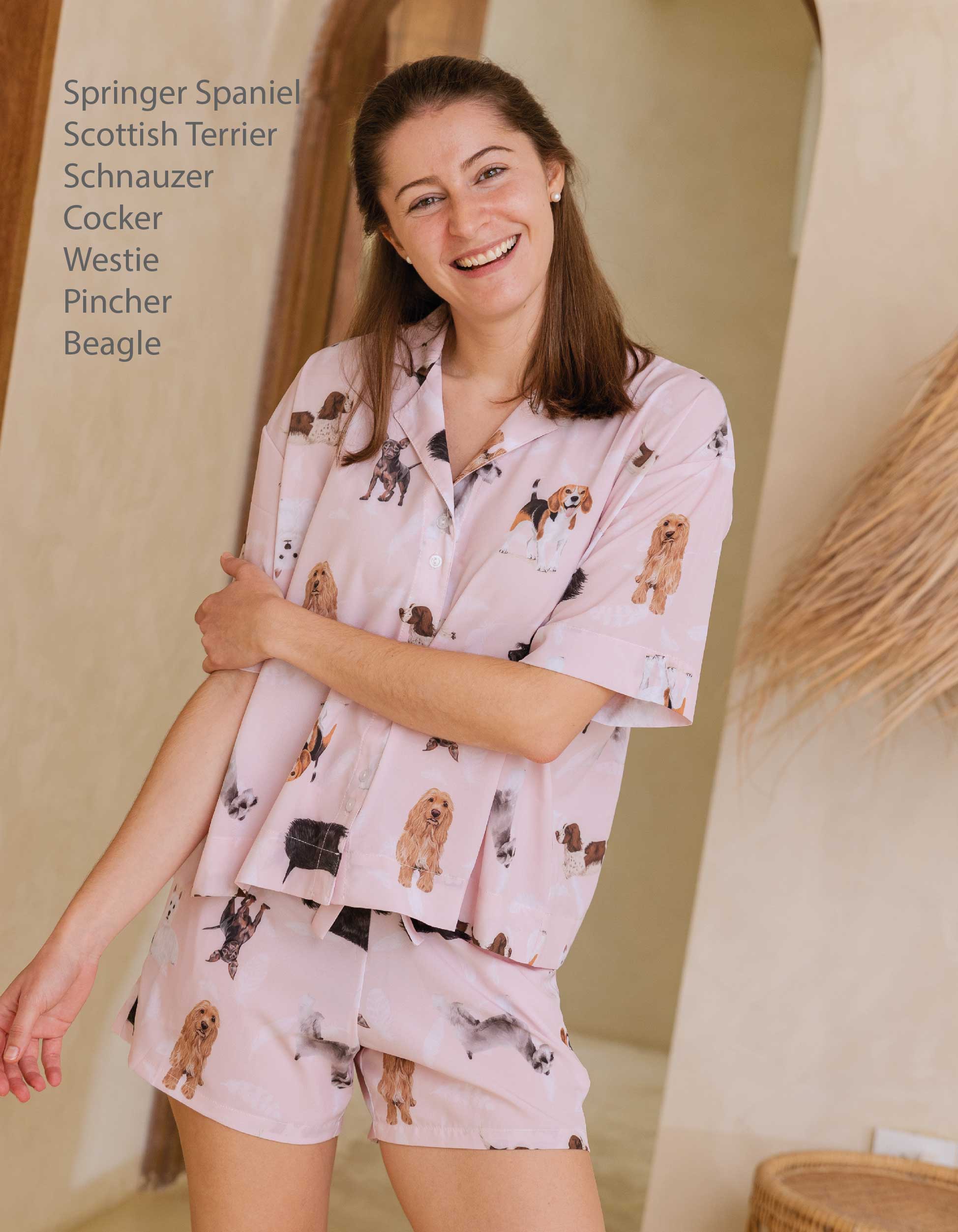 PIJAMA SHORT RAZAS PEQUEÑAS ROSADA TS0022