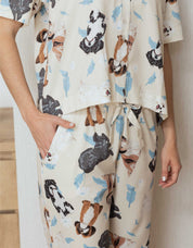PIJAMA PANTALÓN SHIH TZU MARFIL  TP0063