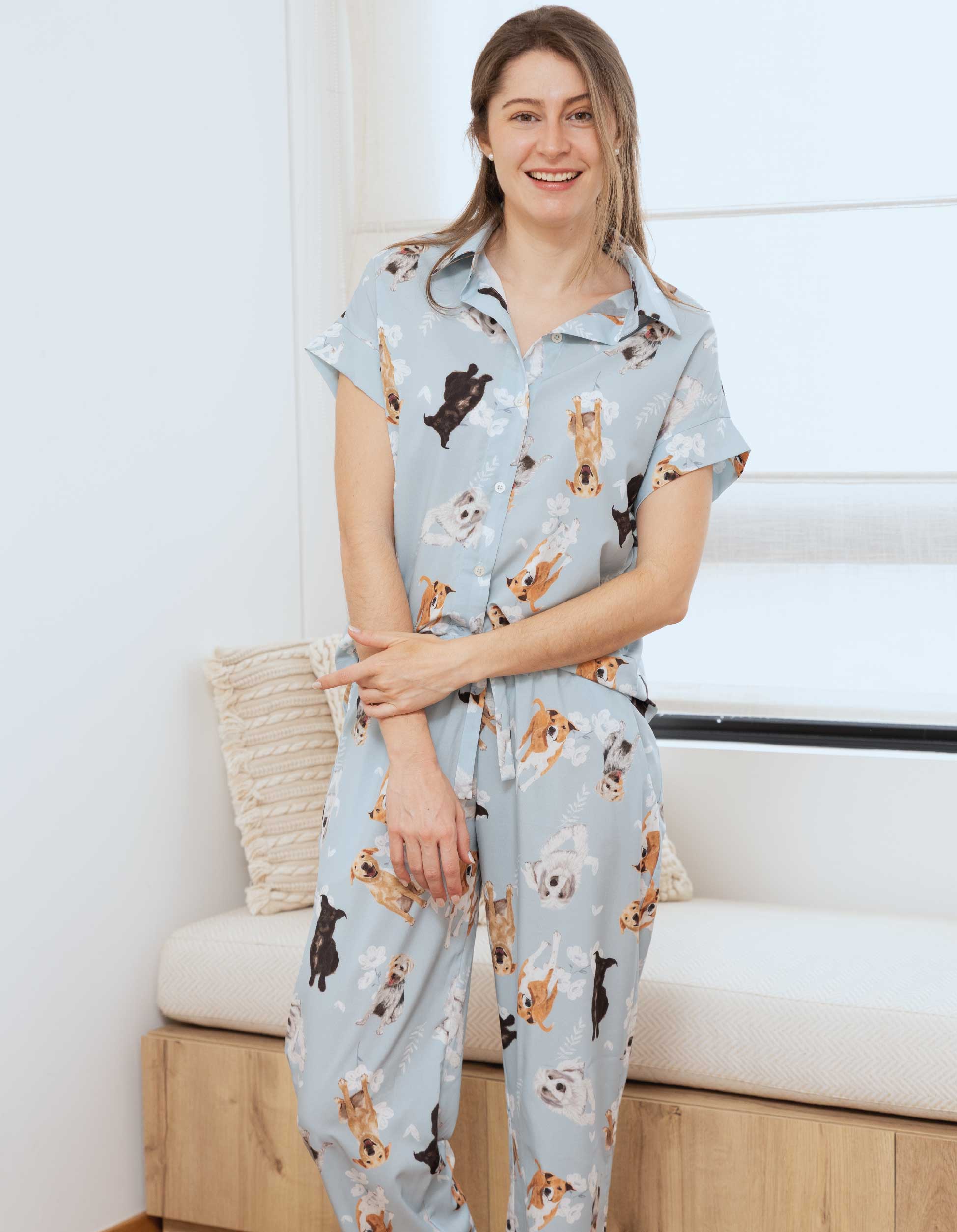 PIJAMA PANTALÓN PERROS CRIOLLOS AZUL  TP0055