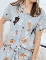 PIJAMA PANTALÓN PERROS CRIOLLOS AZUL  TP0055