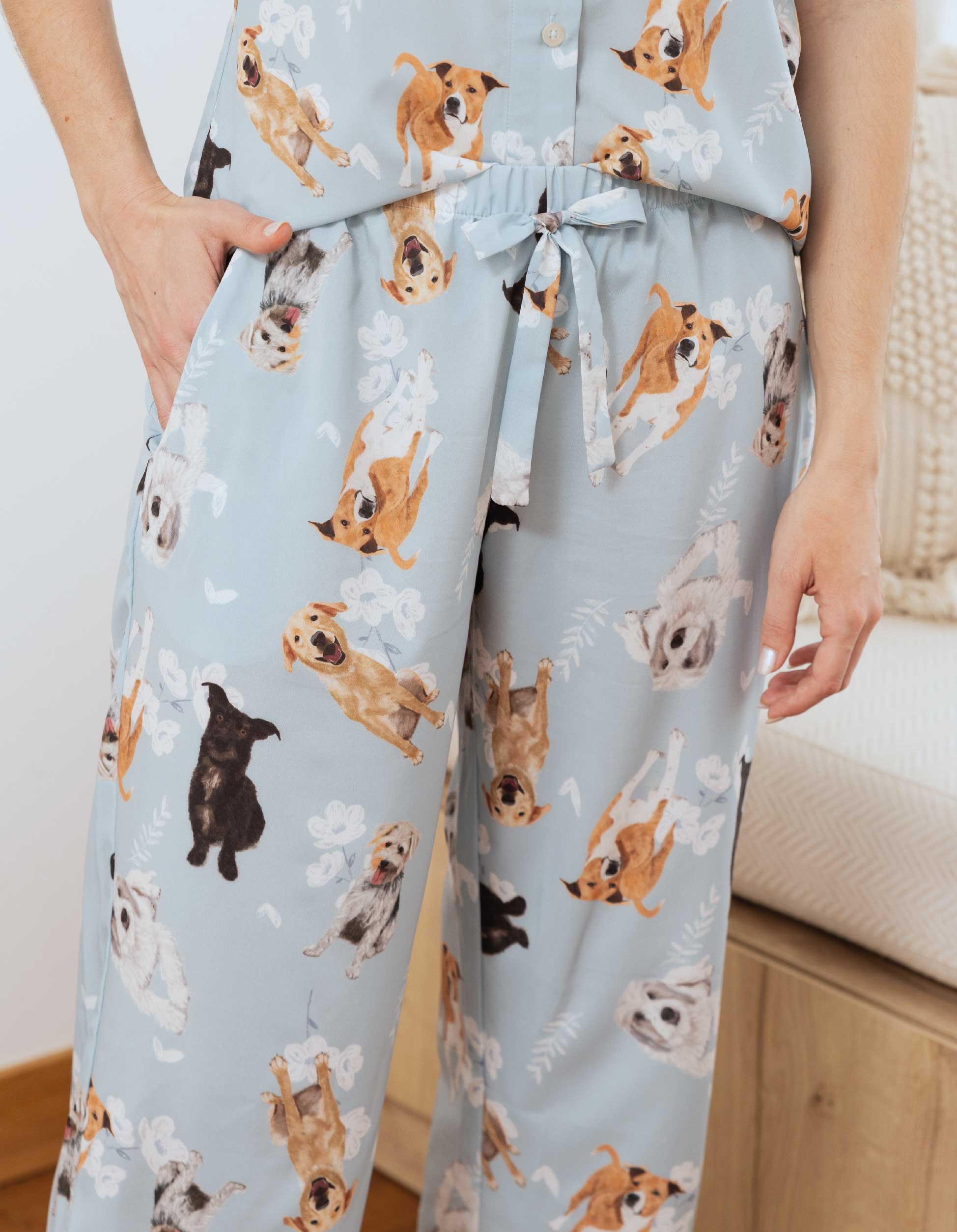 PIJAMA PANTALÓN PERROS CRIOLLOS AZUL  TP0055