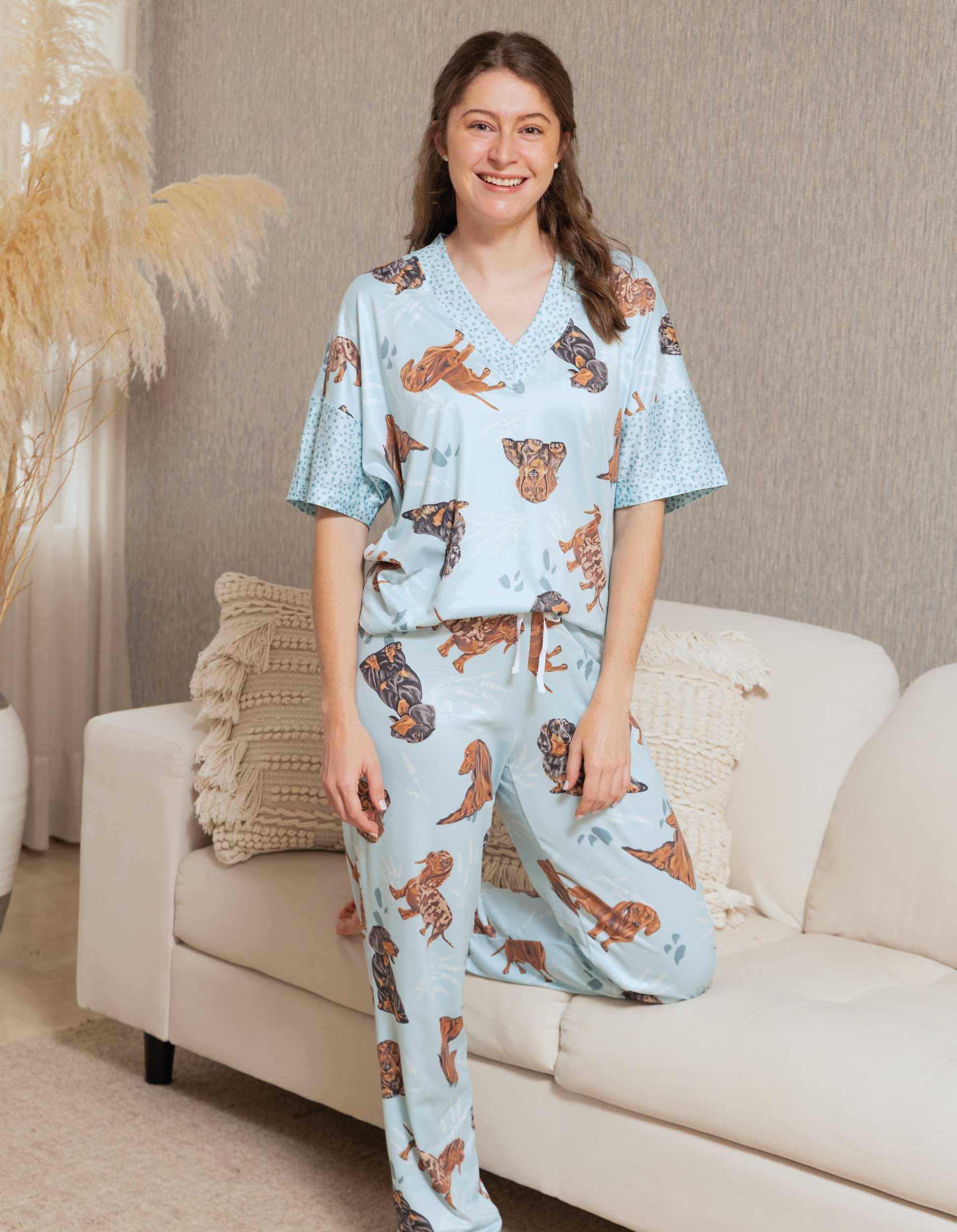 PIJAMA PANTALÓN SALCHICHA AZUL TP0067