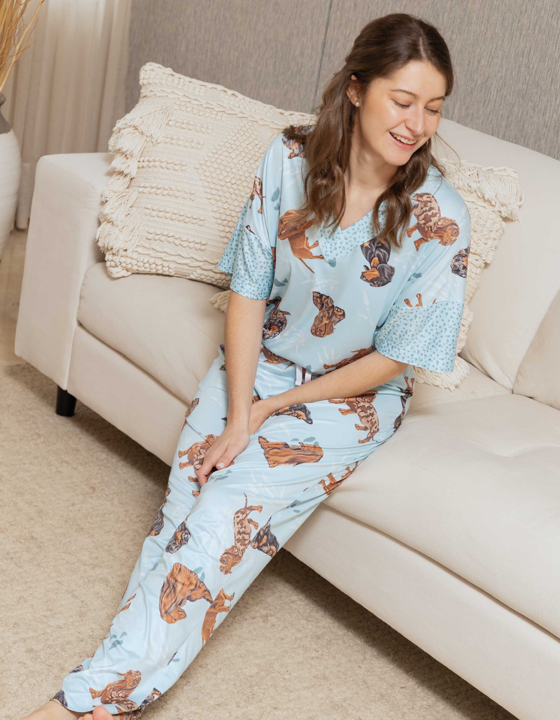 PIJAMA PANTALÓN SALCHICHA AZUL TP0067