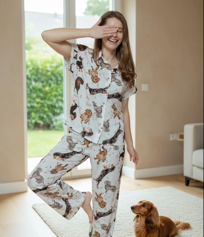 Pijamas ilustradas con perros