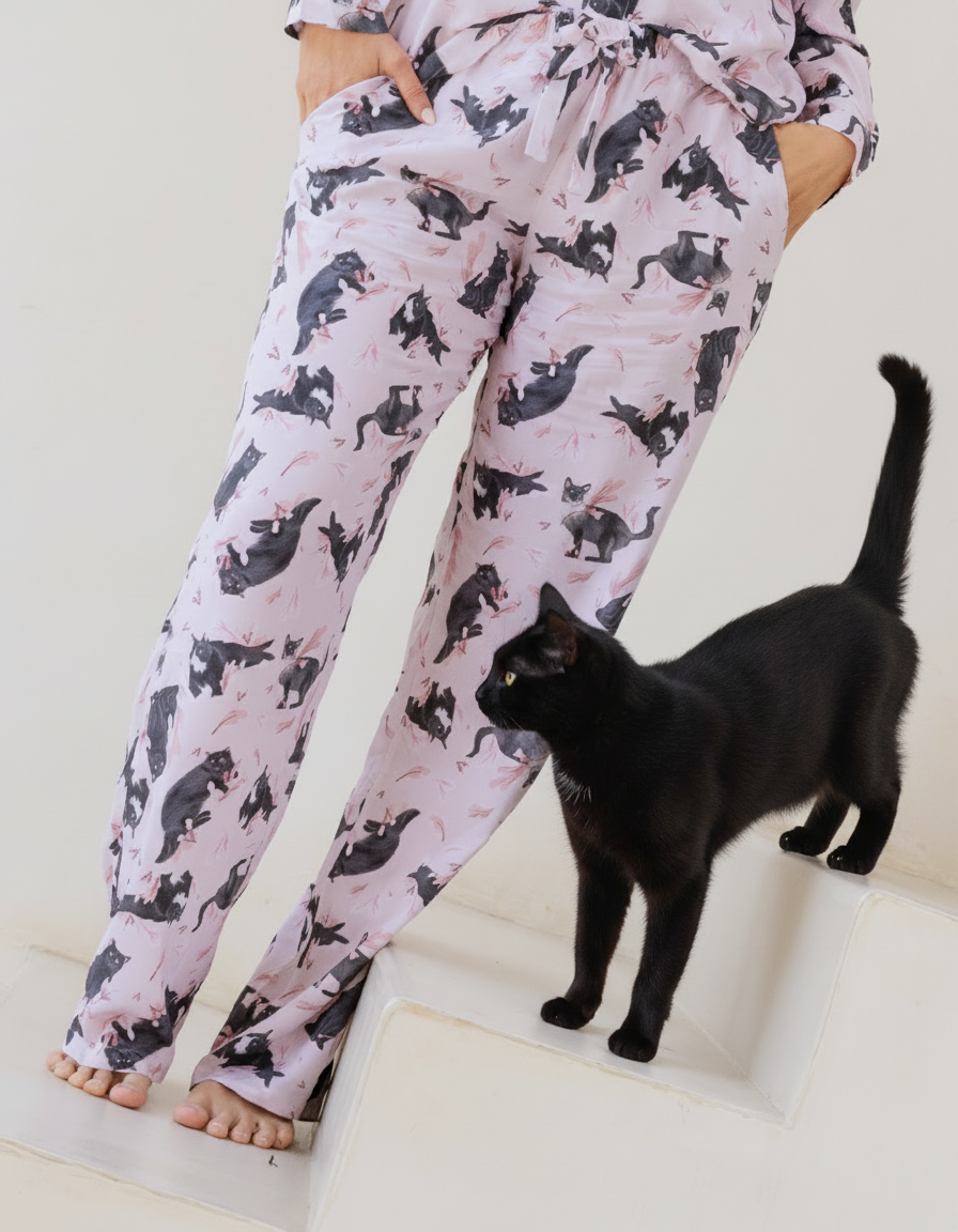 PIJAMA PANTALÓN GATOS NEGROS TP0050