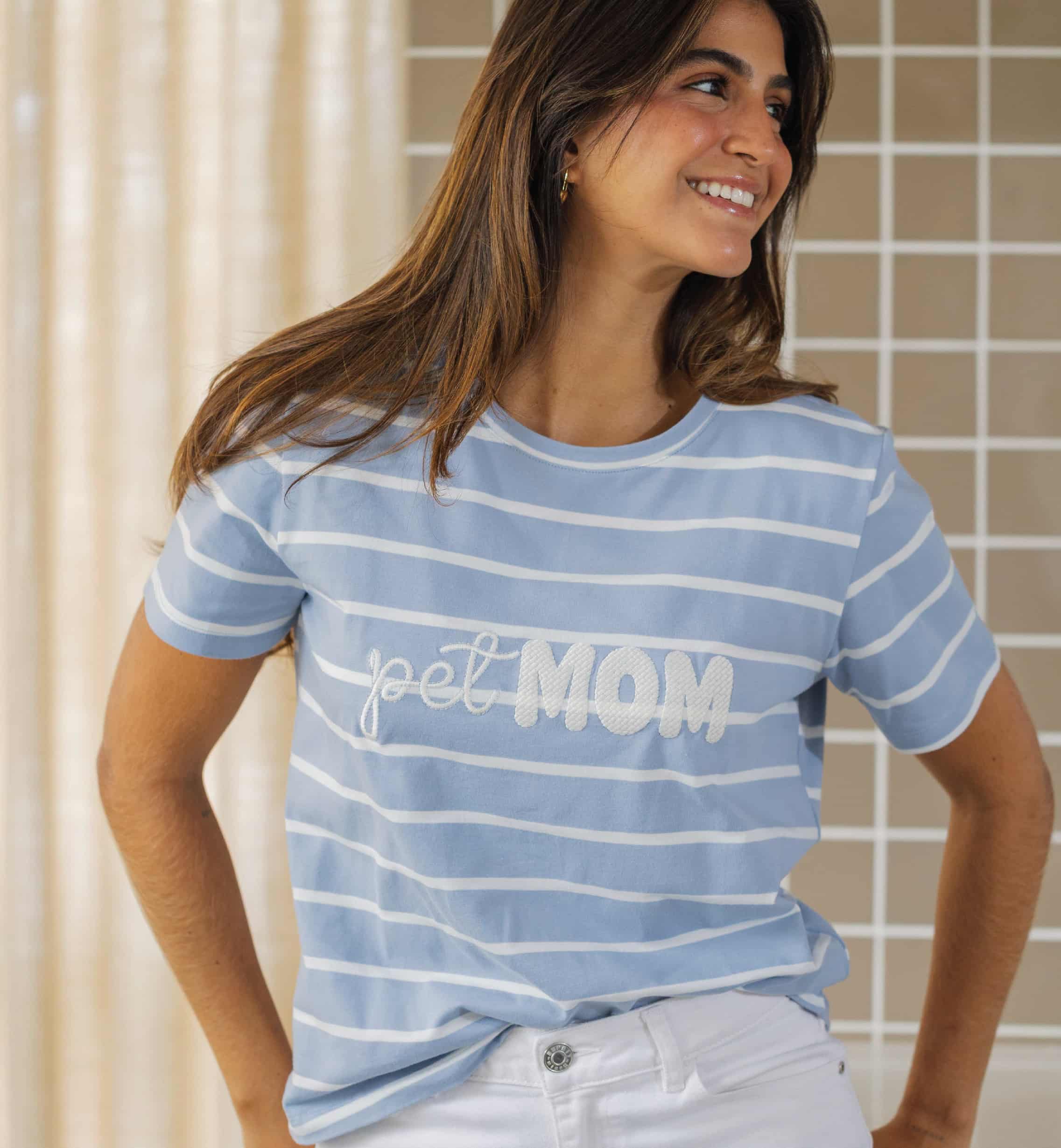 CAMISETA BORDADO PET MOM ECC001