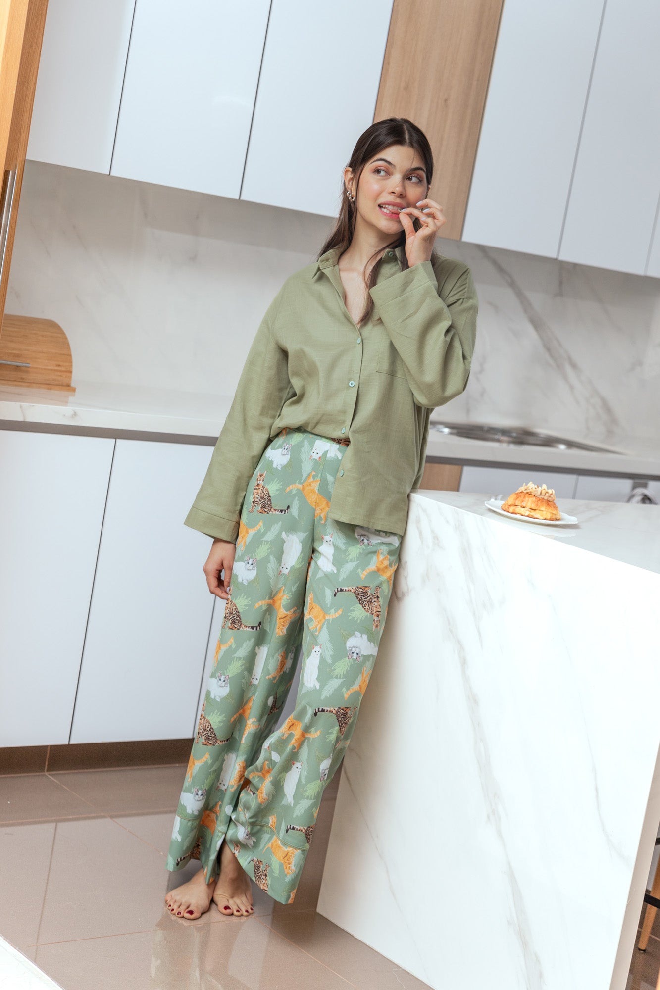 PIJAMA  GATO VERDE  PL0327