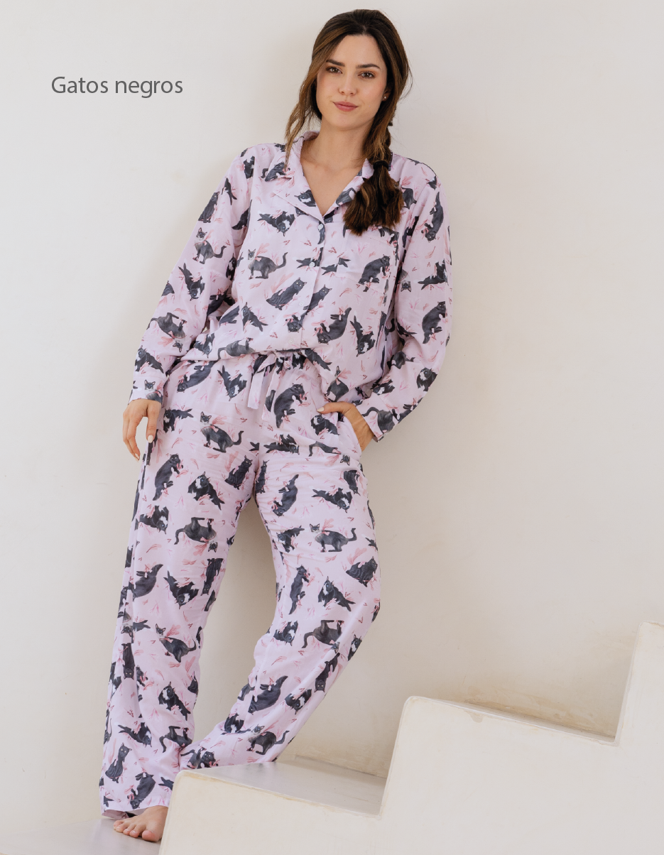 PIJAMA PANTALÓN GATOS NEGROS TP0050