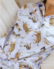 PIJAMA  PANTALÓN  GATOS LILA TP0029