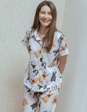 PIJAMA PANTALÓN BULLDOG FRANCÉS LILA TP0082