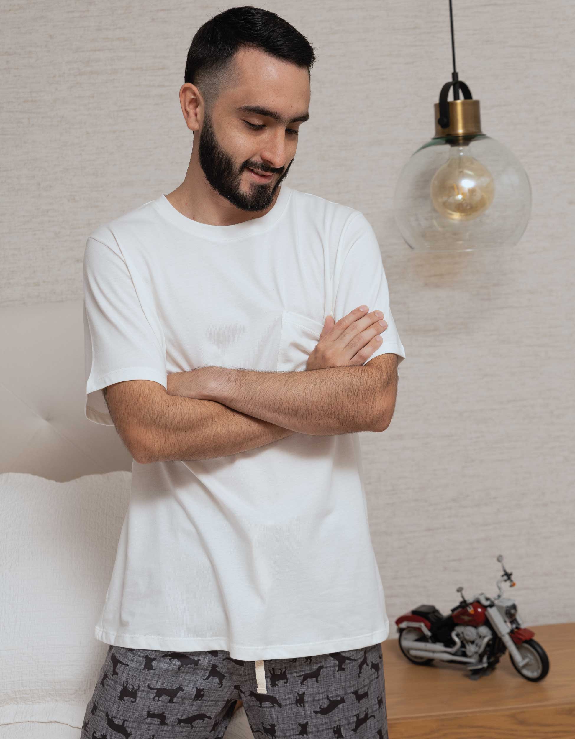 PIJAMA BERMUDA PERROS MASCULINO TBM001
