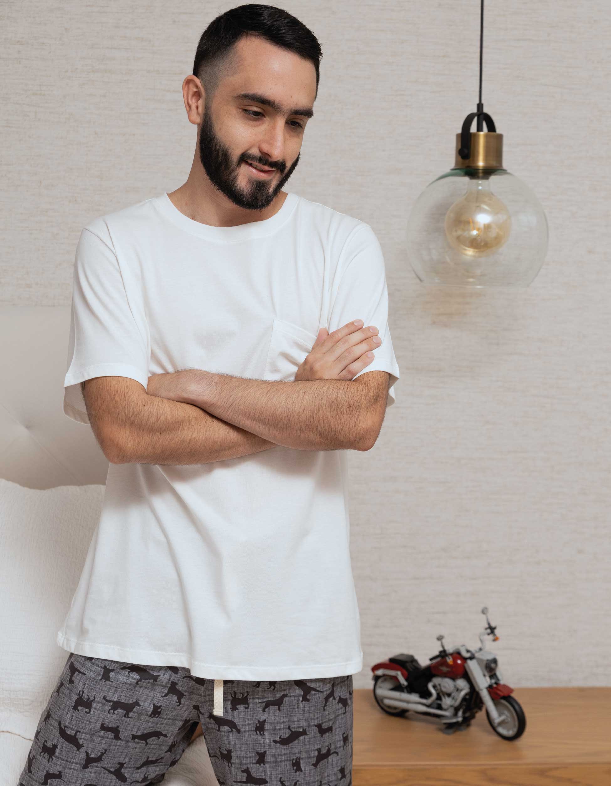 PIJAMA BERMUDA PERROS MASCULINO TBM001
