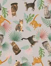 PIJAMA SHORT GATOS RAYADOS GRIS TS0039