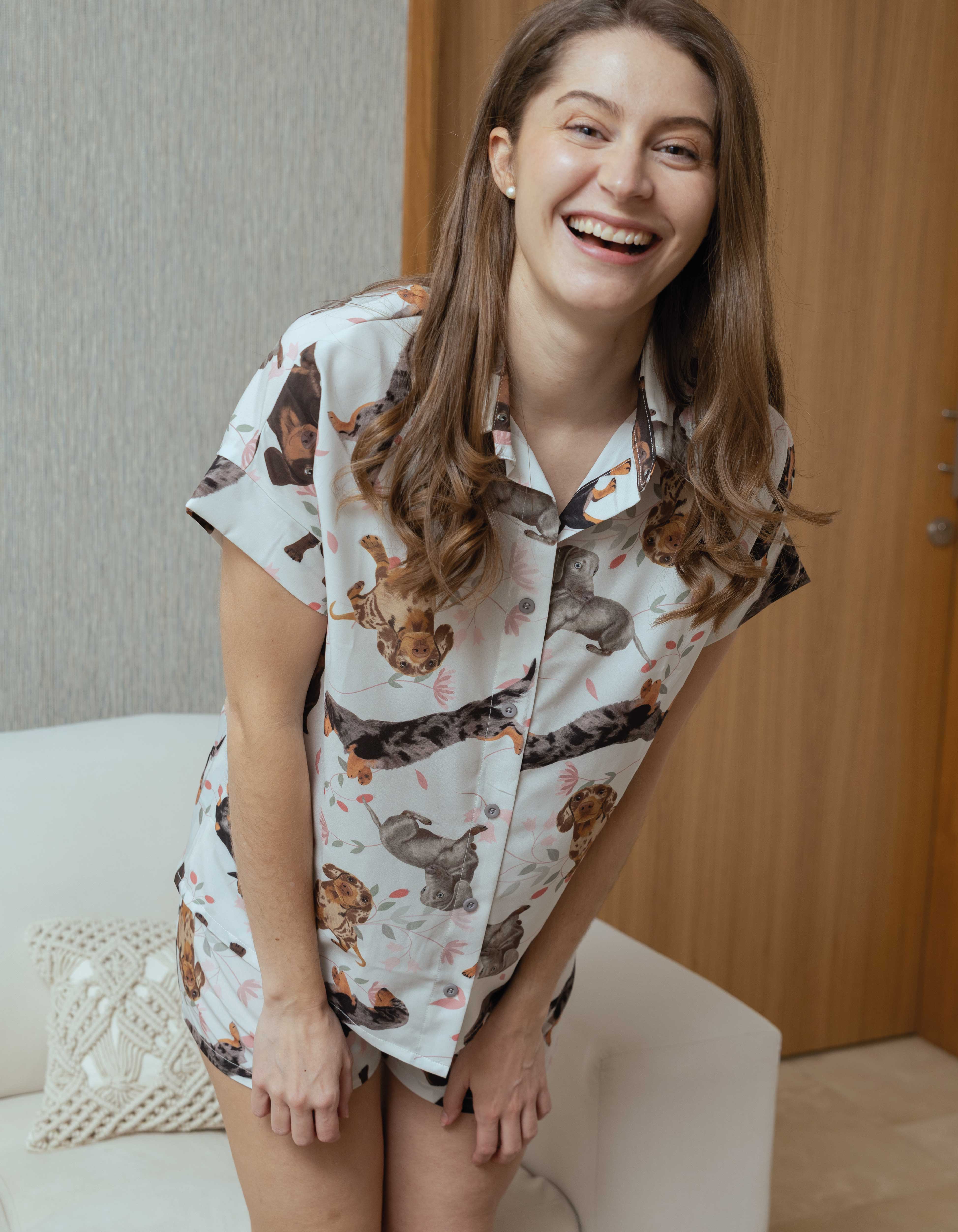 PIJAMA SHORT SALCHICHA GRIS TS0038