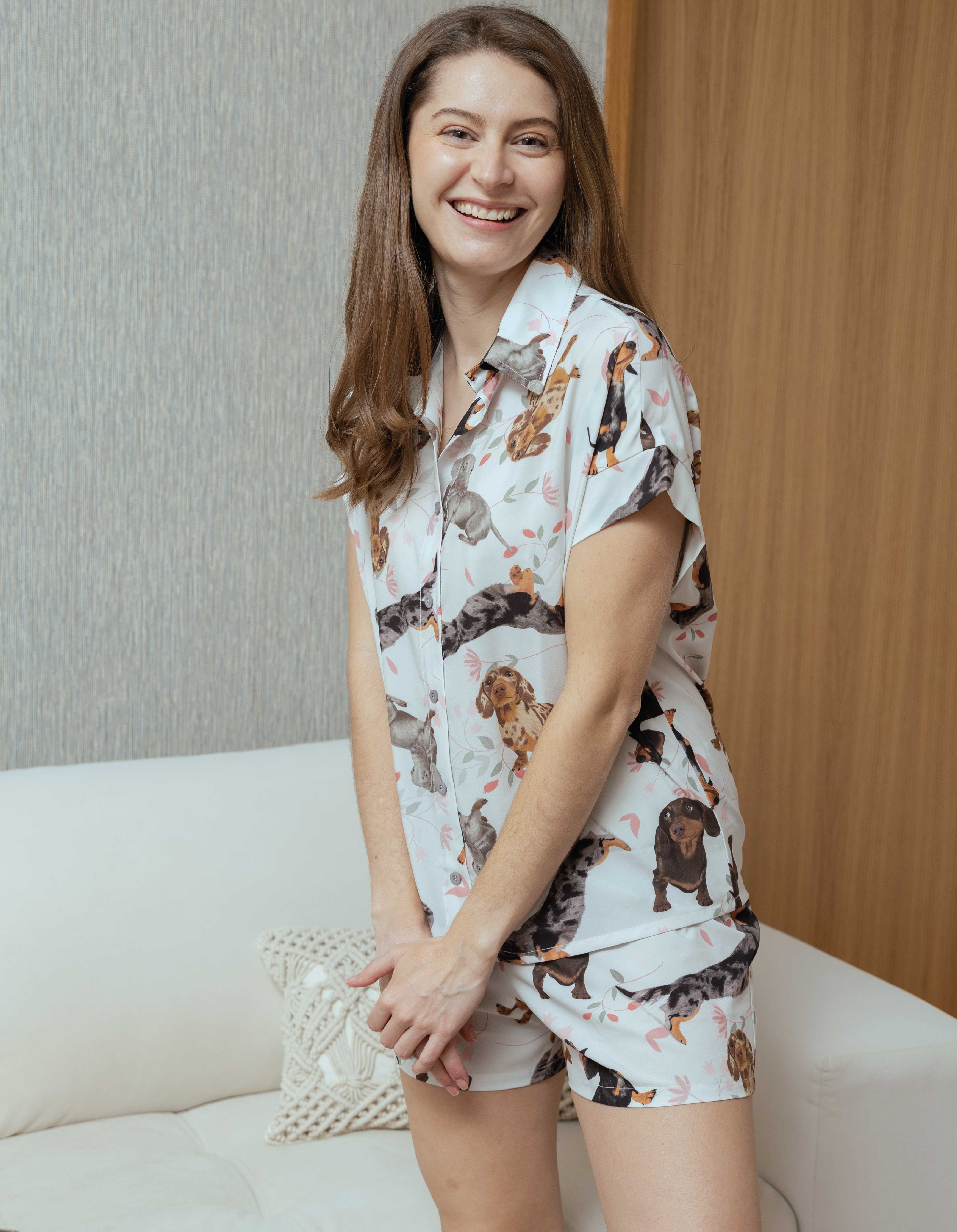 PIJAMA SHORT SALCHICHA GRIS TS0038