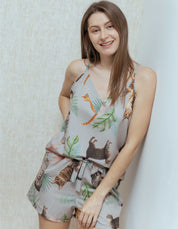 PIJAMA SHORT GATOS RAYADOS GRIS TS0039