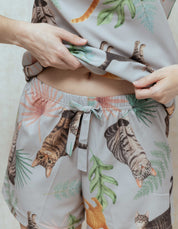 PIJAMA SHORT GATOS RAYADOS GRIS TS0039