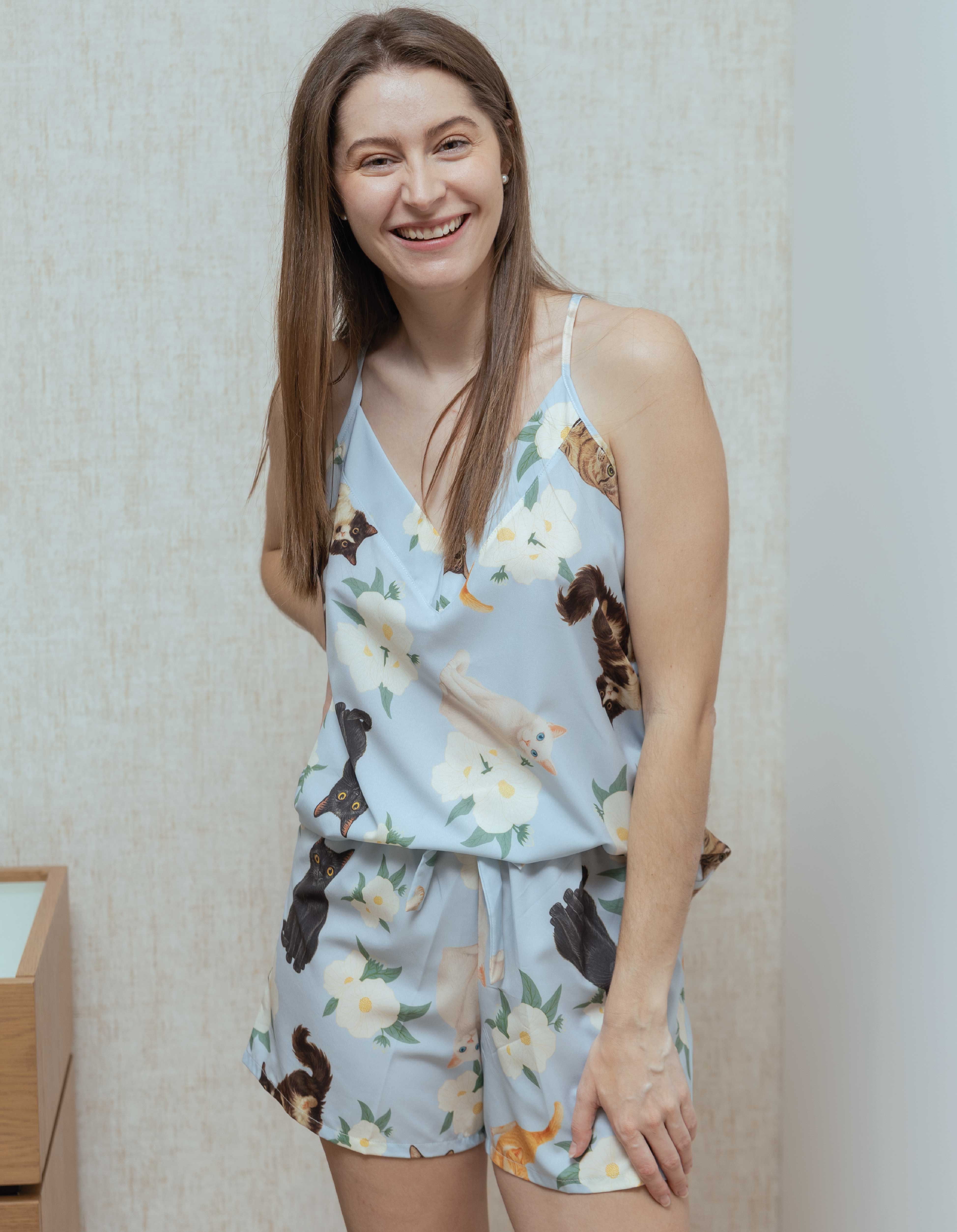 PIJAMA SHORT GATOS CRIOLLOS AZUL TS0040